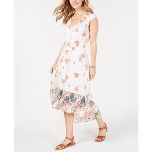 Lucky Brand Felice Floral Print High-Low Midi Dress High Low Size XS